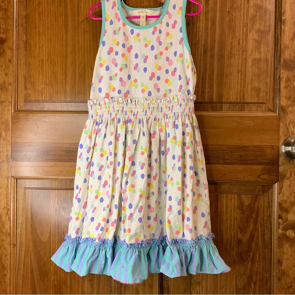 Girls Matilda Jane polka dot dress with ruffled bottom size 10